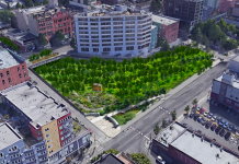Battery Portal: A New Park for Belltown A rendering of an orchard concept for the future park planned at the Battery Portal Site in Belltown. During the next year there will be opportunities for the public to contribute design ideas for the future park. (Credit: Recharge the Battery)