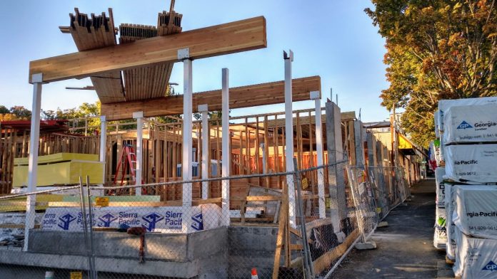 A construction project on Stone Way. (Photo by Doug Trumm)