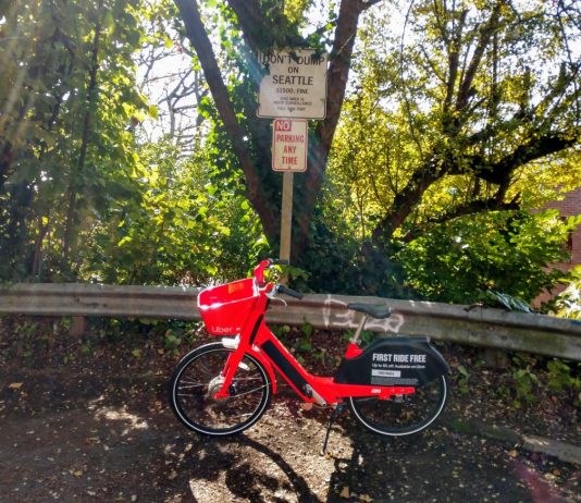 JUMP Is the Last Bikeshare Standing After Lime Pulls Out JUMP is the only bikeshare operator in Seattle as of 2020. (Photo by author)