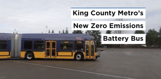 Metro's new 60-foot articulated battery-electric bus. (King County)