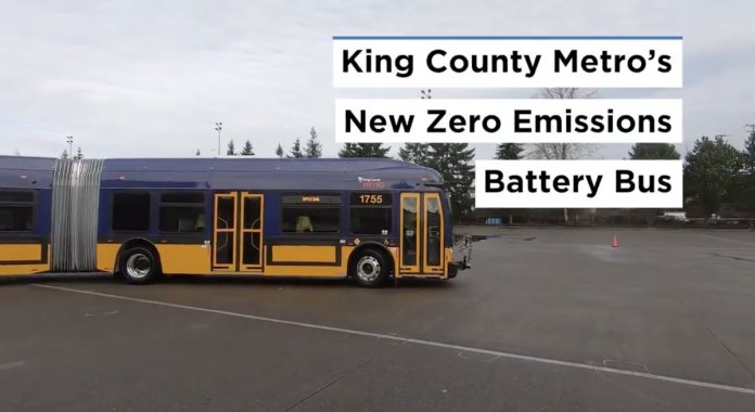 Metro's new 60-foot articulated battery-electric bus. (King County)