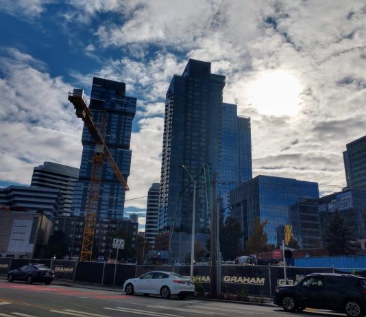 Seattle Times Laments Loss of Parking Socialism as Some Condo Parking Hits $100,000 a Spot Denny Triangle is sprouting residential towers. (Photo by Doug Trumm)