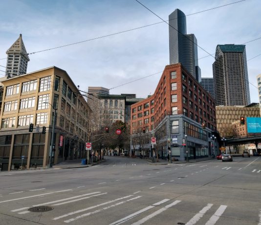 It Would Be a Travesty to Cave to Business Leaders Who Want to Preempt New Seattle Taxes Downtown Seattle from 4th and Washington. (Photo by Doug Trumm)