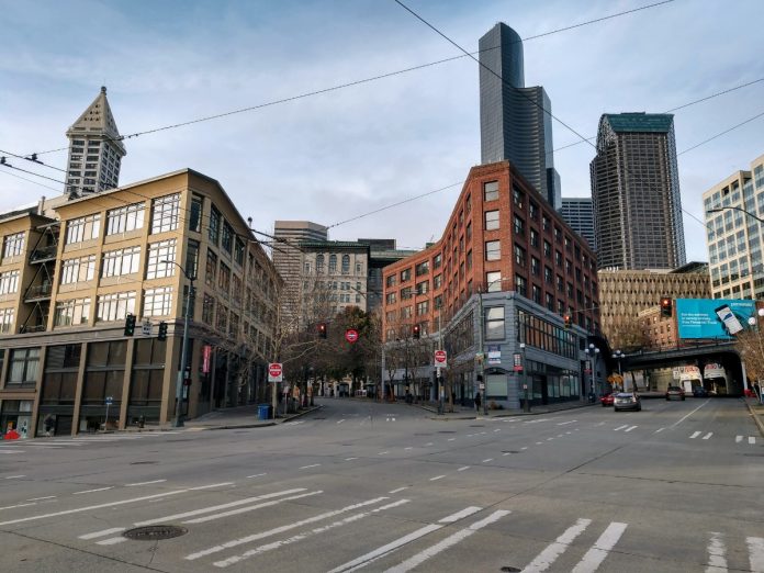 Downtown Seattle from 4th and Washington. (Photo by Doug Trumm)