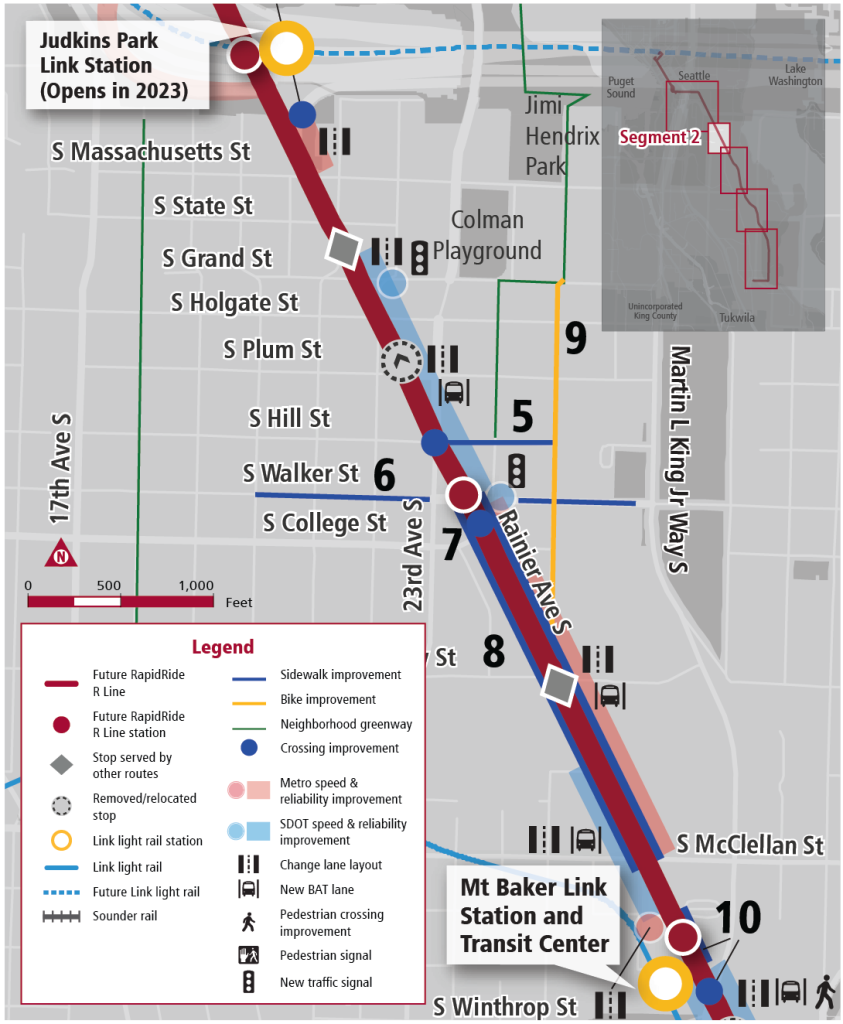 The Mount Baker segment gets a section of northbound BAT lanes. (King County Metro)