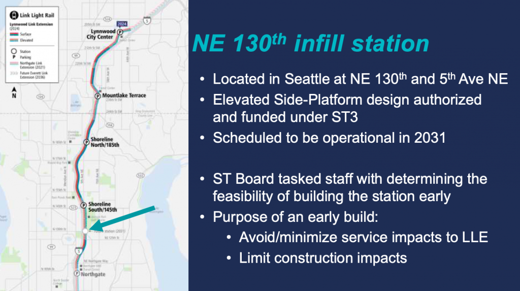 The infill station would between Northgate Station and Shoreline South Station. (Sound Transit)