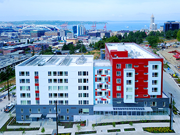 Hoa Mai Gardens, a dense SHA housing development in Yesler Terrace, which also contains space for nonprofits like  youth writing organization the Bureau of Fearless Ideas. (Credit: SHA)