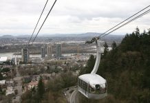 Gondolas Offer A Way to Rise Above West Seattle’s ST3 Controversy Portland Aerial Tram. (Photo by Cacophony)