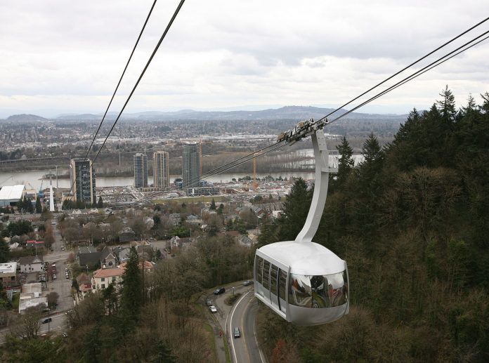 Portland Aerial Tram. (Photo by Cacophony)