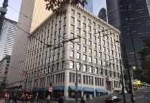 What We’re Reading: The Emergency, Cancelled, and Eviction Moratorium Hotel on the corner of 3rd Avenue and Cherry Street in Seattle.