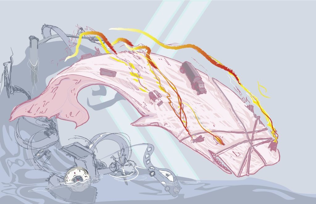 "Moby Dick" features a angry whale with cars and trucks driving on its back. (Reed Olson)