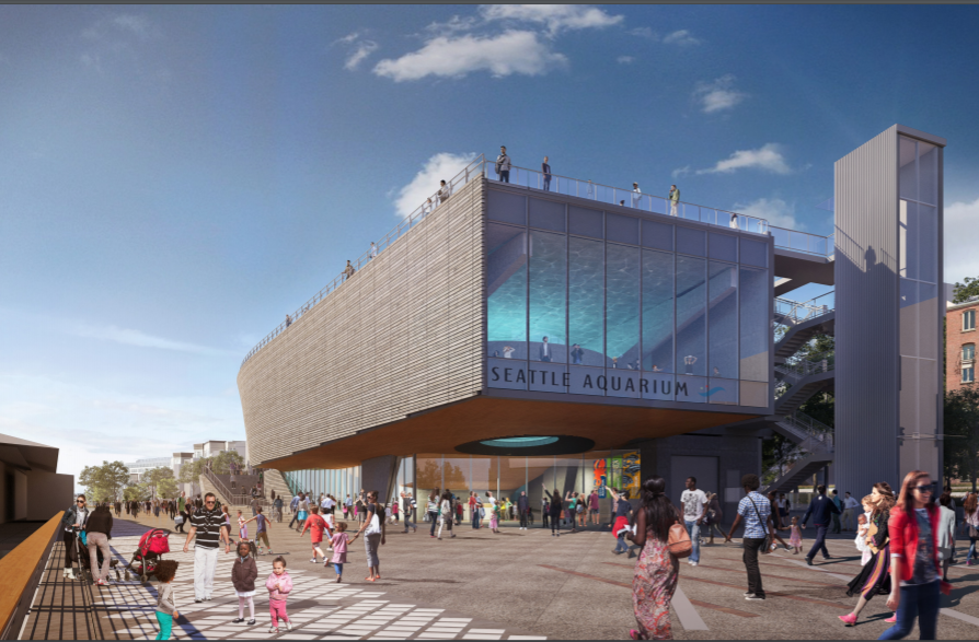 The expanded Seattle Aquarium will draw people in from the waterfront. (City of Seattle)