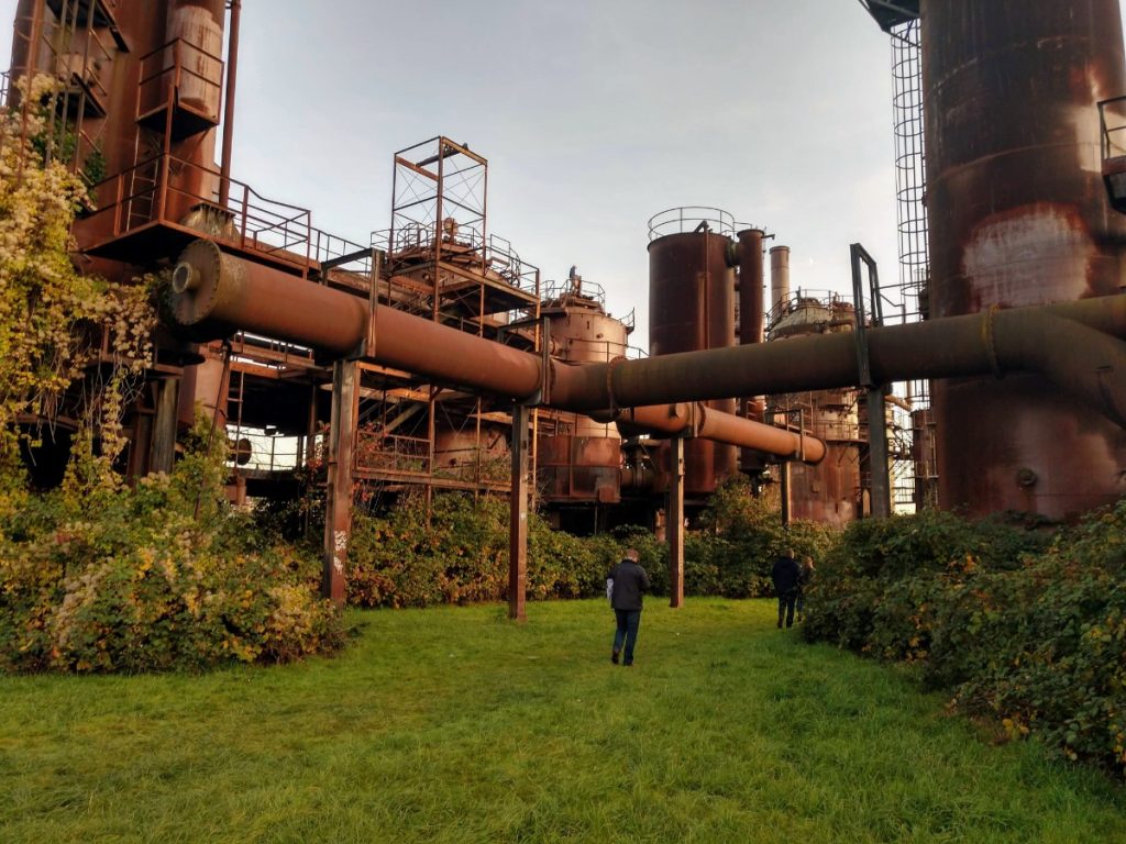 A previous generations of urban industry have often been re-purposed--Gas Works Park in this example. (Photo by Doug Trumm)