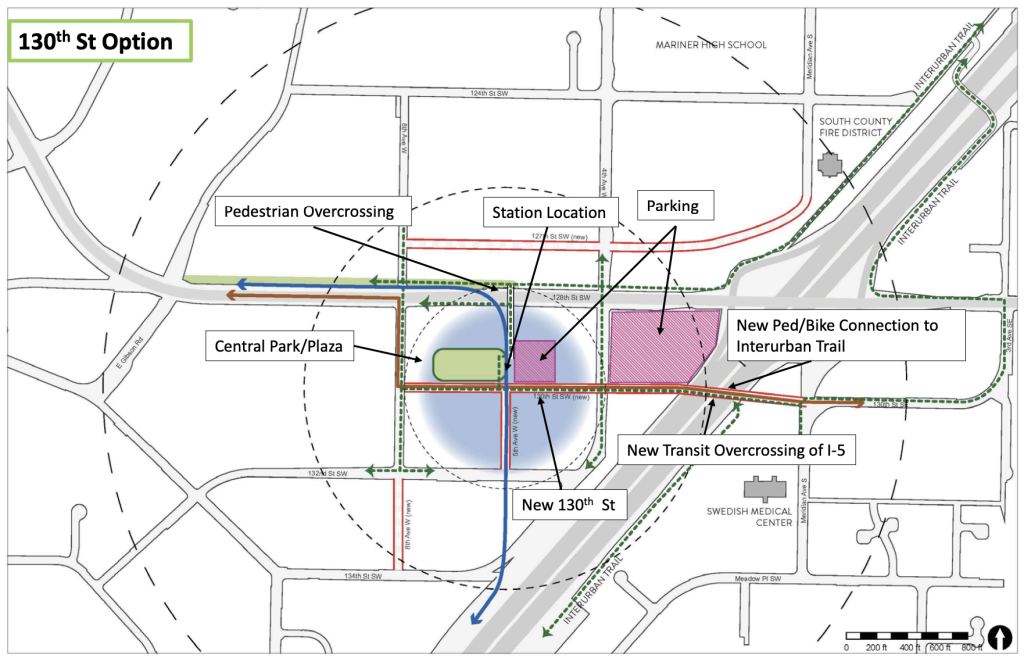 Snohomish County's preferred station location for Mariner. (Snohomish County)