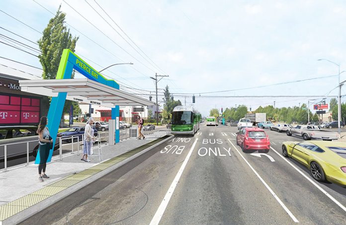 Daytime rendering of the mountain option. (Pierce Transit)