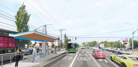 Daytime rendering of the suspension station option. (Pierce Transit)