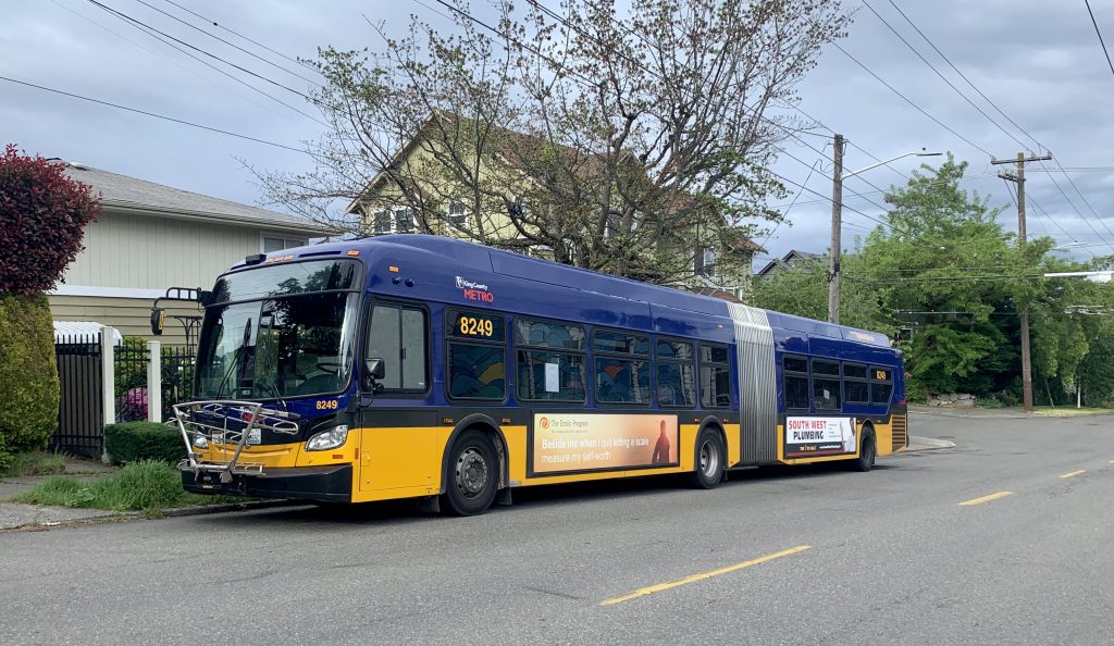 Public transit riders in King County have been directed to wear face coverings. (Photo by author)