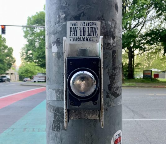 City Bypasses Beg Buttons in a Victory for Advocates An example of a push button that needs to be activated to trigger the walk signal (aka. beg button) in the Central District. (Photo by author)