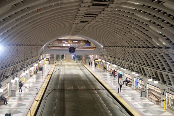 Light rail tunneled station in Downtown Seattle. (Photo by Gary Matoso / Futurewise)