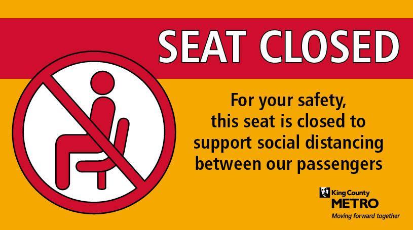 What the new "seat closed" placards will look like. (King County Metro)