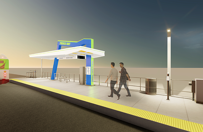 Nighttime rendering of the mountain option. (Pierce Transit)