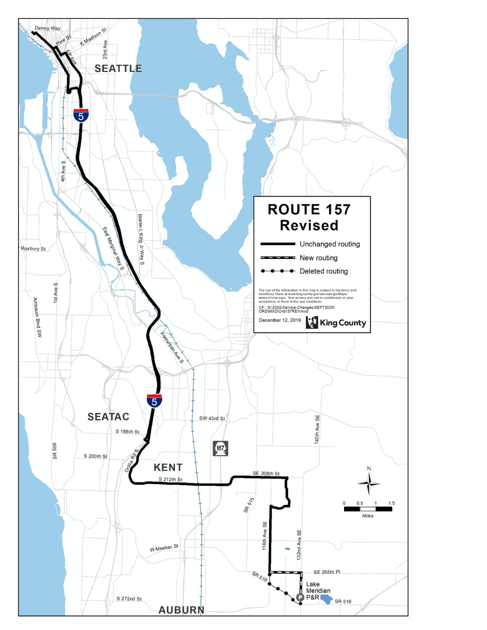 Revised Route 157. (King County)