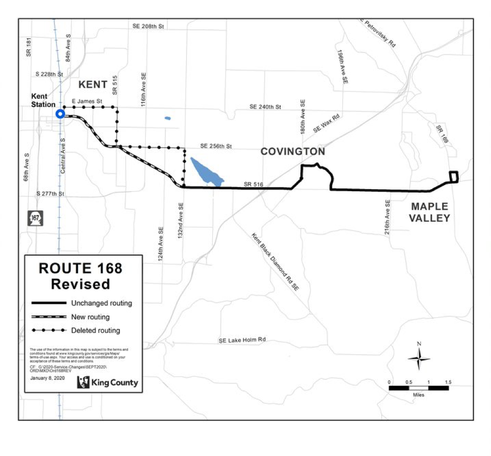 Revised Route 168. (King County)