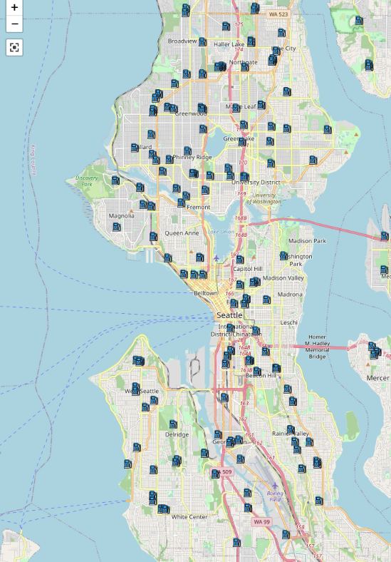 Seattle's 109 gas stations are spread throughout the city. (Credit: Dragan Milos/Matthew Metz)