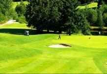 Let’s Tee Off for Housing A hole next to a water feature at Jackson Park Golf Course. (Courtesy of Premier GC)