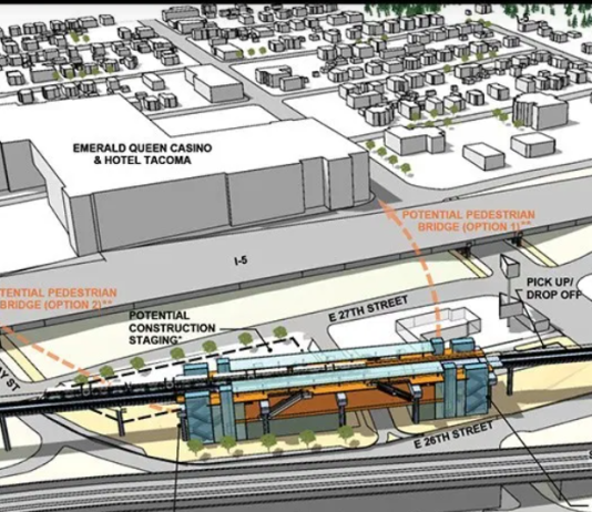 Sound Transit Releases New Batch of Tacoma Dome Link Designs An 2019 rendering shows Portland Avenue station in Tacoma. (Sound Transit)