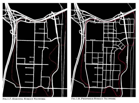 The street redesign plan called for a denser street grid with better connectivity for all modes. (City of Tukwila)