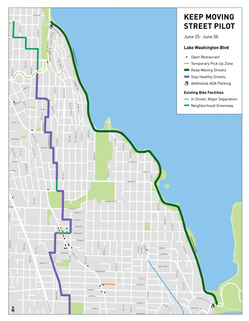The three-mile open street from Mount Baker Beach to Seward Park will be a more pleasant place to walk, roll, or bike. (SDOT)