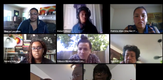 Sherae Lascelles, Robert, Patricia Allen, Serena Oduro, Debora Oliveira-Couch, and more shared the screen during the Community Teach In.