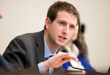 2020 Endorsement Questionnaire: Joe Fitzgibbon, LD34-2 Picture of Joe Fitzgibbon making a hand gesture at a hearing. (Credit: Washington State Legislature)