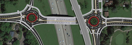 Conceptual design for the new NE 145th St roundabouts. (City of Shoreline)