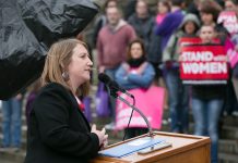 2020 Endorsement Questionnaire: Noel Frame, LD36-1 Noel Frame at a Stand with Women rally