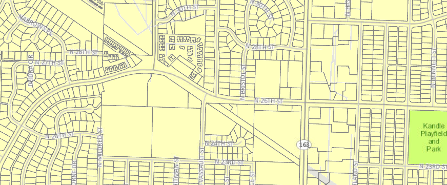 The West End of Tacoma west of Kandle Park includes some strange lots. Almost toothy in design with curvy streets.