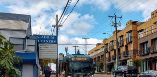 Riders exiting a Route 62 bus in Bryant.