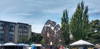 Op-Ed: Seattle Police Mishandled Protests Again, We Must Learn from Mistakes A large first sculture on home plate of the baseball field at Cal Anderson.