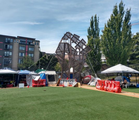 19 Black Leaders Decline Invite to Durkan’s Equitable Communities Task Force A large first sculture on home plate of the baseball field at Cal Anderson.