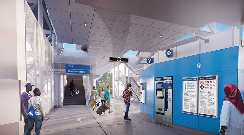 Interior rendering of the station. Courtesy of Sound Transit