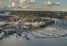 Bremerton Eases Backyard Cottage Restrictions Bird's eye view of downtown Bremerton with the marina and some midrise buildings in the foreground.