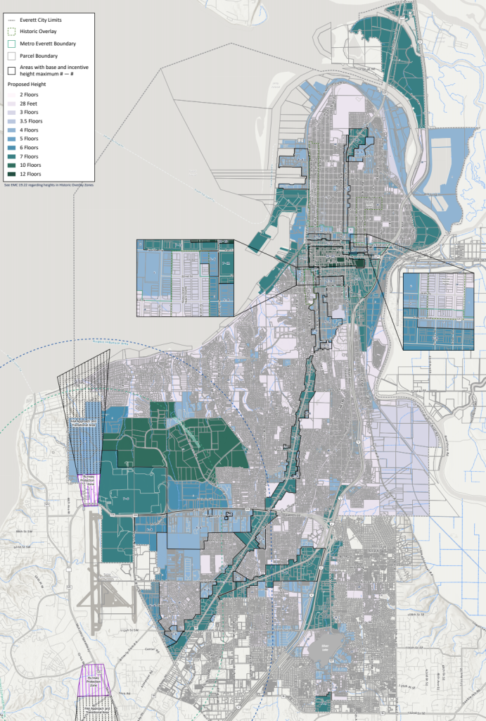 The adopted height map for the Everett. (City of Everett)