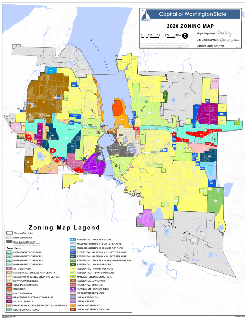 The existing zoning across Olympia is primarily low-density residential zones. (City of Olympia)