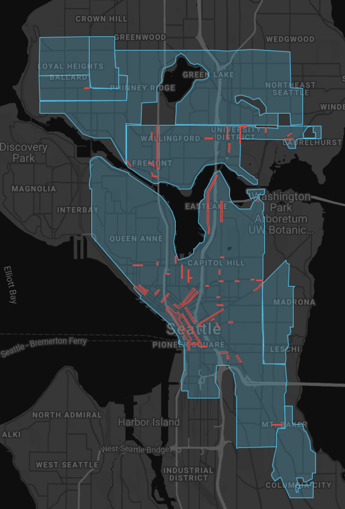 New homearea noted in blue shading and restricted areas in red. (GIG Car Share)