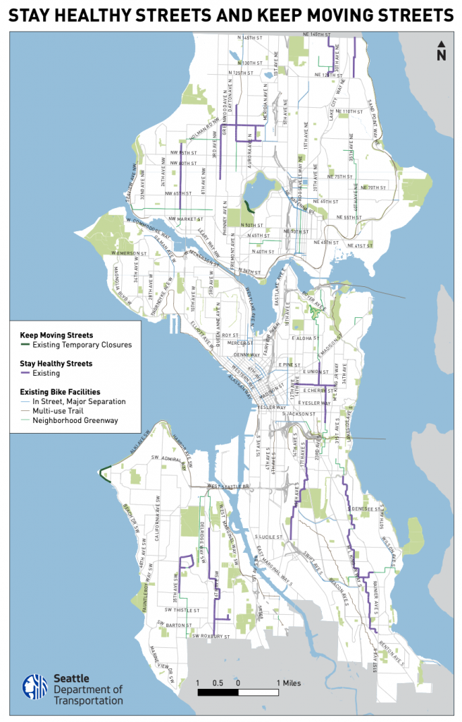 Streets noted in thick purple lines are Stay Healthy Street. (City of Seattle)