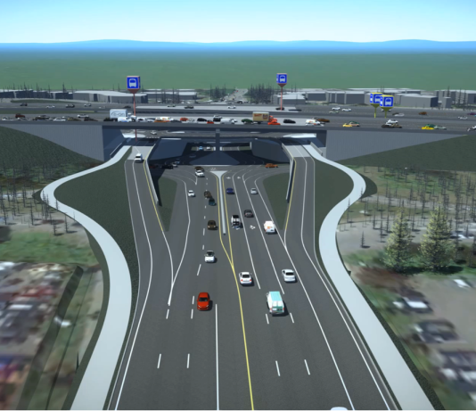 Kirkland Proposal Could Bring 300-foot Towers to 85th Street Station Area A rendering of the NE 85th Street interchange with lots of lanes and concrete.