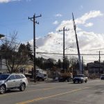 Stone Way with skyline and crane