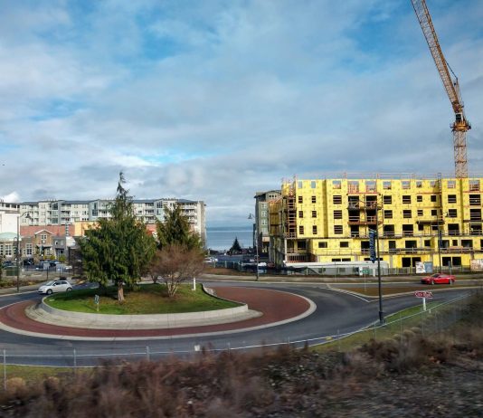 Housing and Land Use Bills to Watch at the State Legislature A large construction project near a roundabout in Tacoma.
