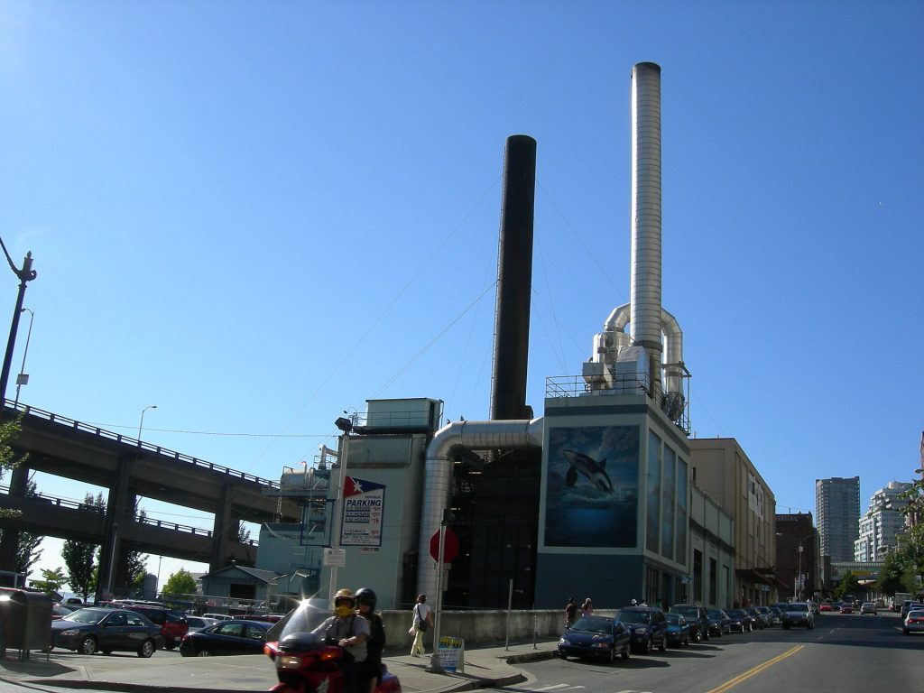 The main plant of Enwave Seattle seen from Western Avenue. (Credit: Joe Mabel)